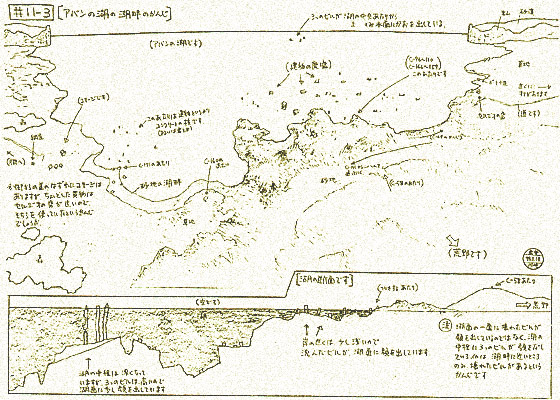 アバンの湖の湖畔